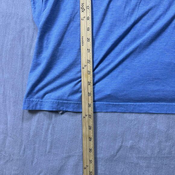 Peter Millar Polo Shirt Men Medium Blue Pima Cotton Silk Stretch Golf - Picture 7 of 7